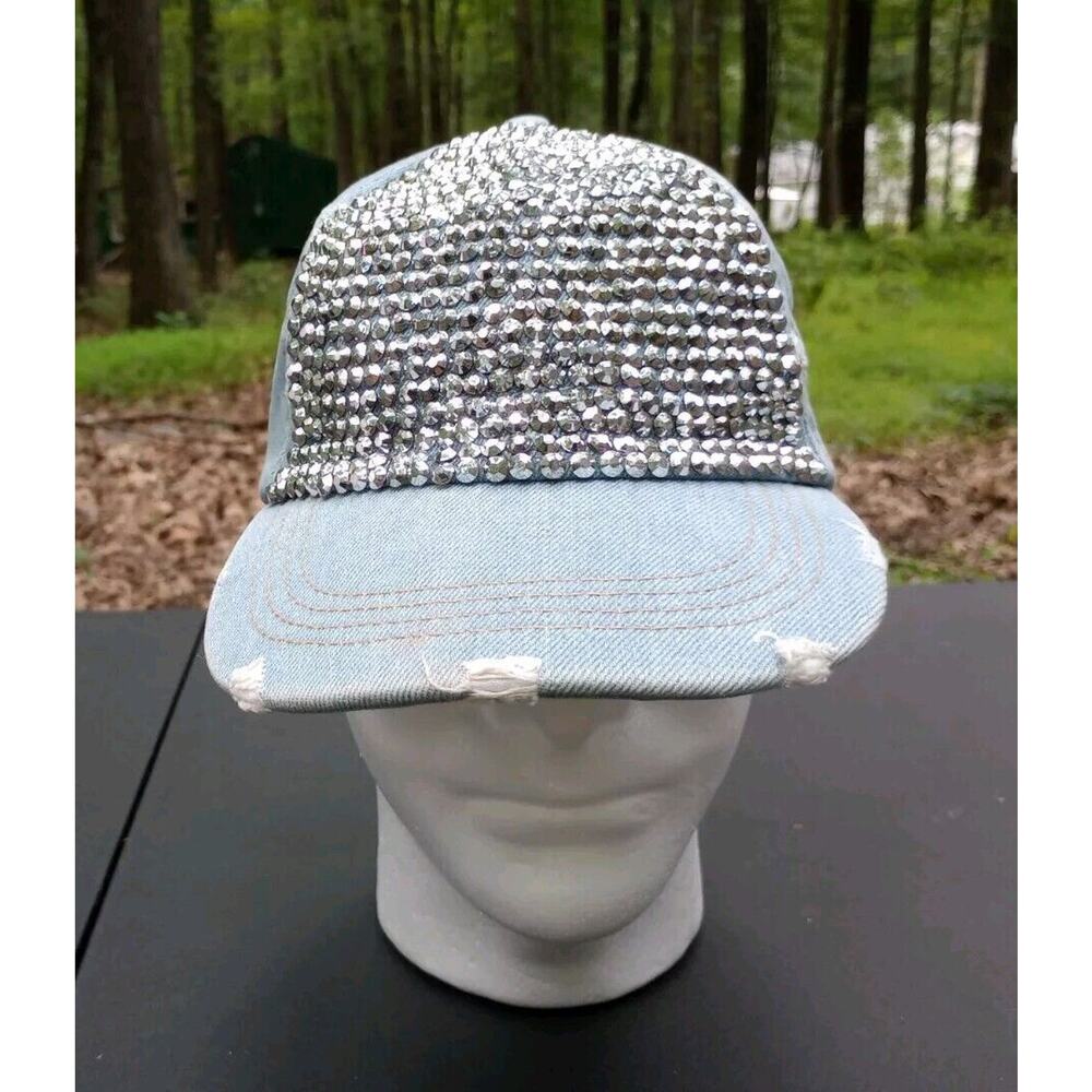 Dave And Young Sparkling Denim Baseball Cap Adjustable Back